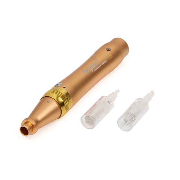 Golden Dr. Pen Microneedle Therapy Machine Stainless Steel & Plastic Material