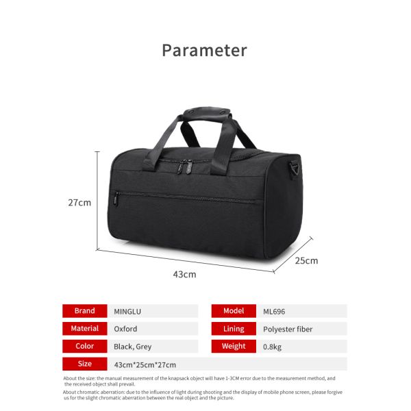 Водоохранная кожаная нейлоновая сумка для тренировок унисекс 43 см длина