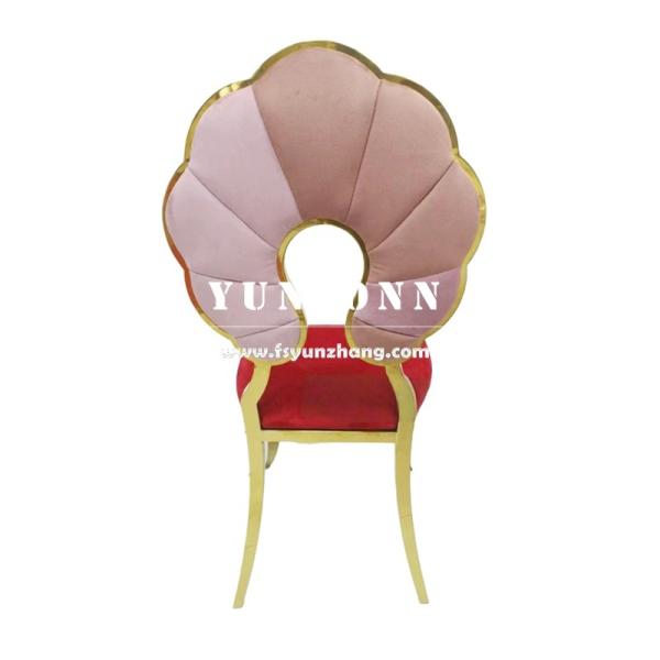 Fashion Pumpkin Back Design Event Party Rental Furniture Gold Stainless Steel Banquet Dining Chair For Hotel Restaurant