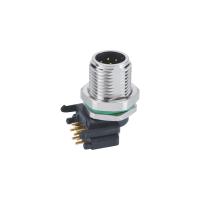 Painel frontal de fixação M12 5 pinos macho conector com 90 graus PCB contatos