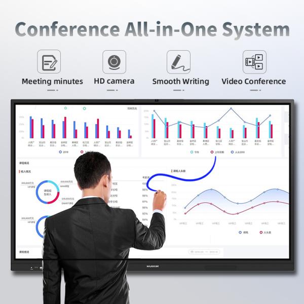 98 Inch 20 Point Multi Touch Interactive Digital Board with Built in Speakers Microphone for Video Conference