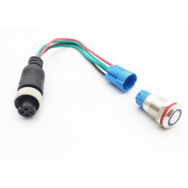 12MM входные сигналы I/O кнопки нажима/переключателя управлением аудио авиации 4 Pin для системы MDVR