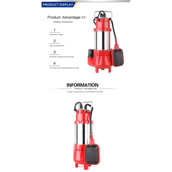 Home Stainless Steel Submersible Pump Garden Irrigation High Efficiency