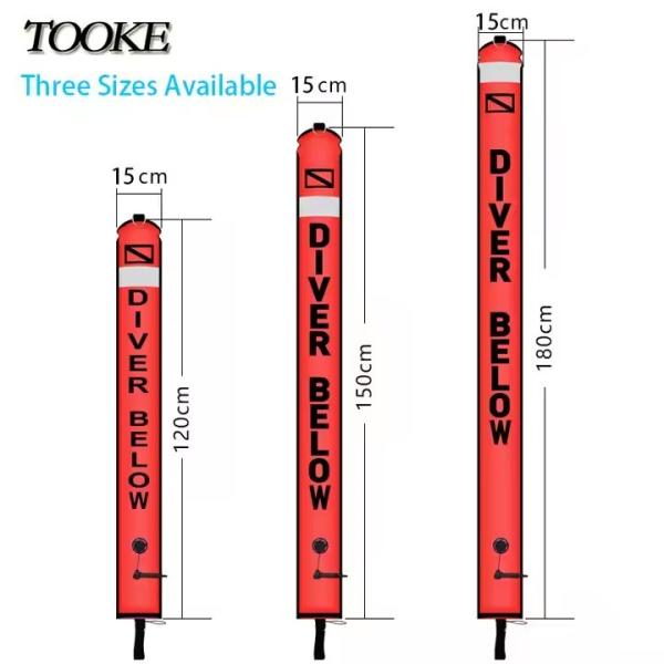 120CM Nylon Floating Scuba Inflatable Signal Tube For Underwater Emergency Signaling