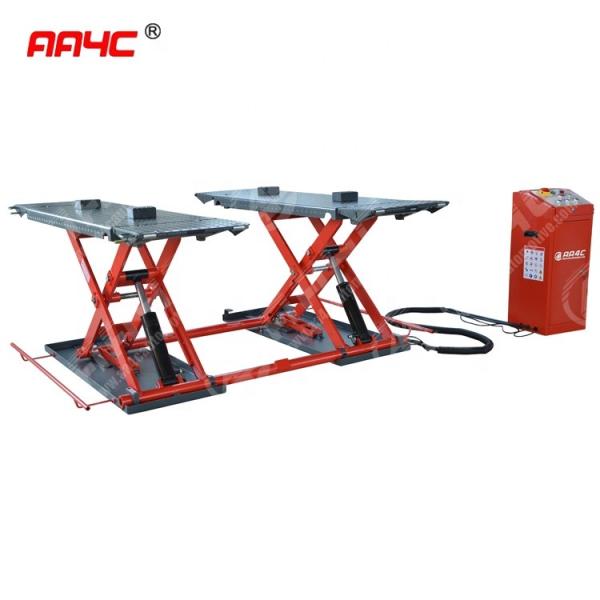 AA4C mid rise scissor lift auto lift vehicle ramp car lift 1M high 3T capacity pneumatic unlock  AA-TCL3100