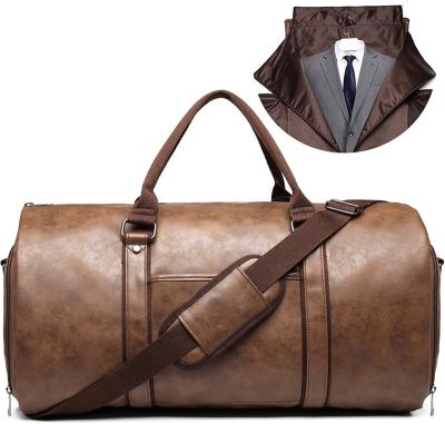50L Leather Travel Garment Bag Compartment Business Mens Suit