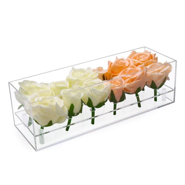Top Quality 3mm Thickness Clear Acrylic Box Preserved Roses Box 1/9/16/25/36 Holes Square Acrylic Boxes