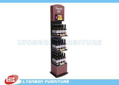 Escuro - suportes de exposição do vinho do MDF/shelving vermelhos da exposição retalho do anúncio publicitário
