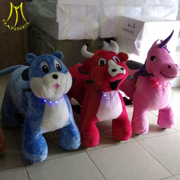 Hansel carnival rides coin operated electric ride on plush motorized animals