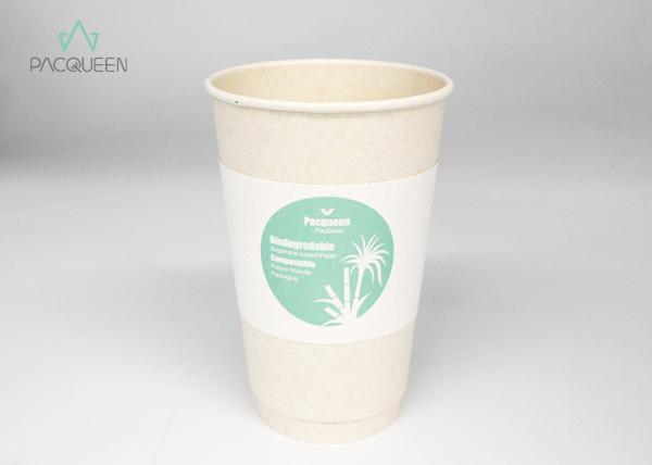 Takeout Personalized Coffee Cup Sleeves , Coffee Cup Cardboard Sleeve Heat Isolated