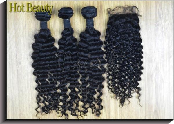 10'' - 30 '' 5A Virgin Malaysian Hair Deep Wave No Fizzle Tight And Neat Reinforce Weft