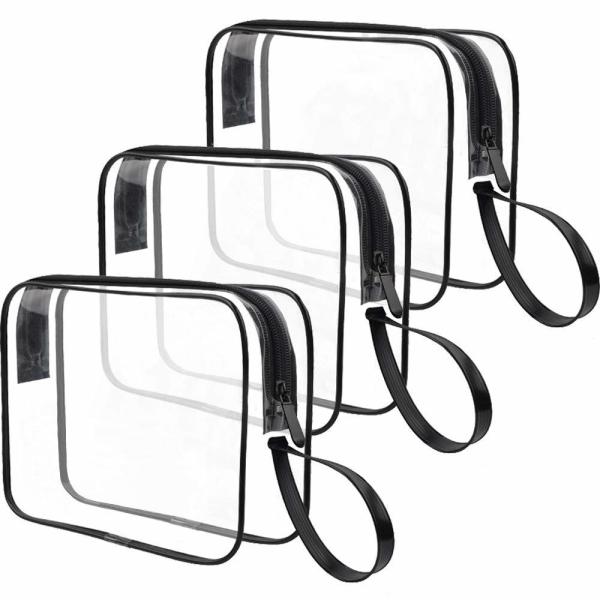 Zipper PVC Toiletry Cosmetic Bag Organizer Clear Waterproof For Men And Women