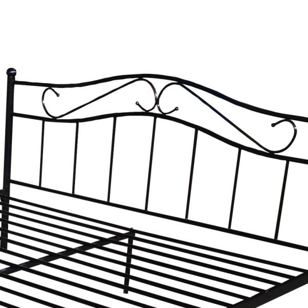 Easy Assemble Black Metal Platform Bed Customizable Size With Headboard