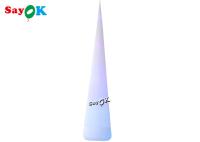 cone inflável conduzido branco do tráfego de 7m 23ft com as cores que mudam luzes