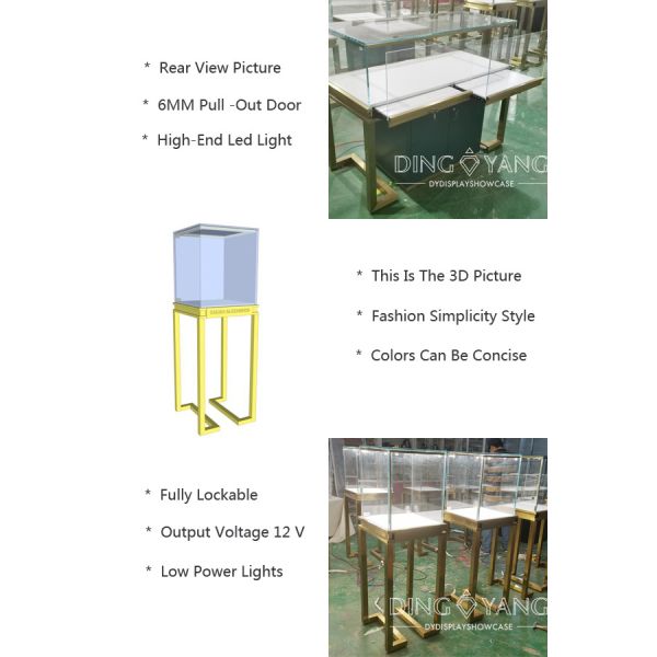 304# Нержавеющая сталь прямоугольный витрины ювелирных магазинов