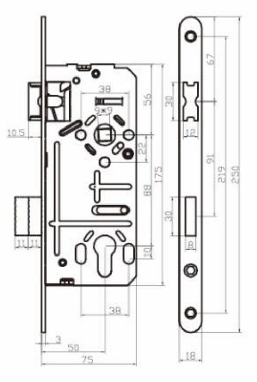 60mm Door Mortise Lock Set Interior Door Cylinder Anti Fire Mortise Replacement Lock