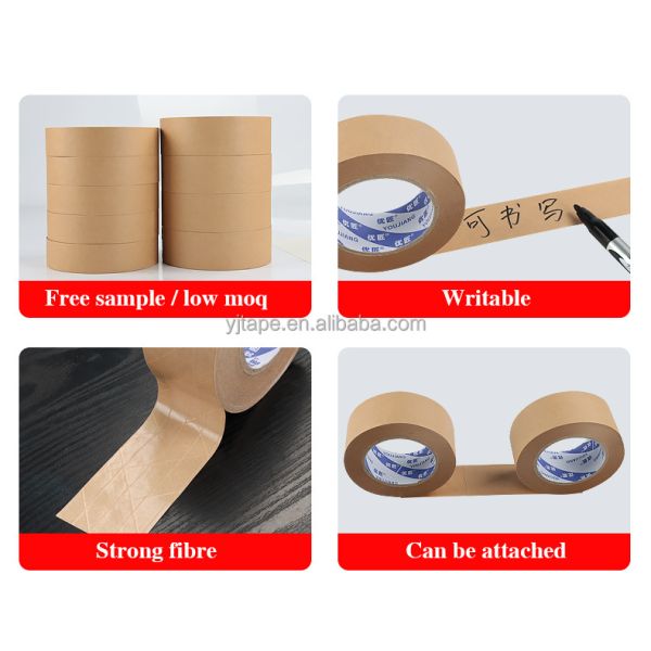 Gummed Custom Logo Self Adhesive Kraft Paper Tape For Sustainable Packaging Solutions