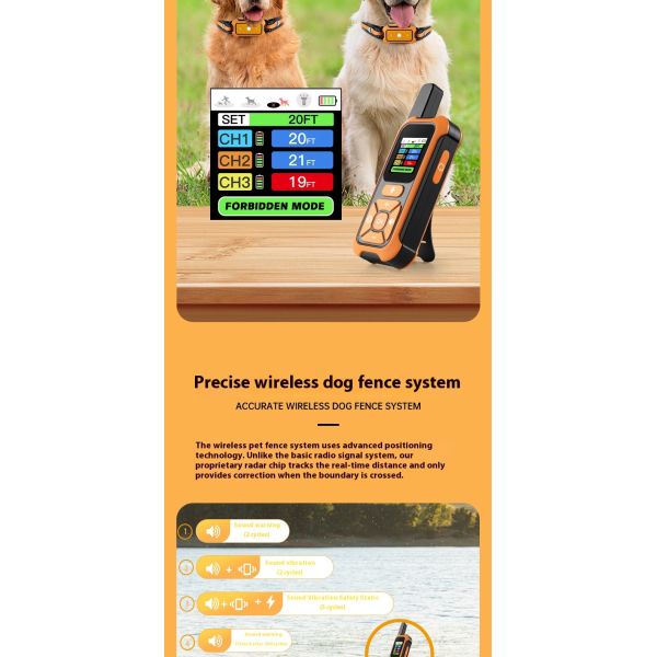 Precision Dog Trainer Multi-Functional Hand-Held Wireless Electronic Fence Forbidden Zone Waterproof IP67 Pet Training Supplies