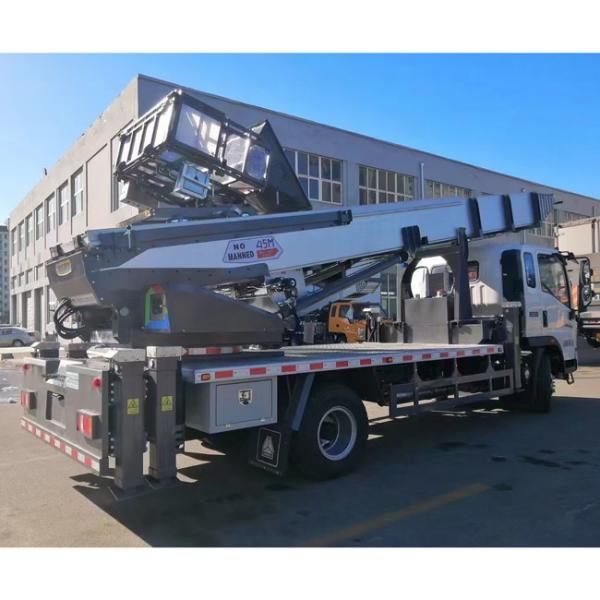 Customized New Type HOWO 45Meters  51 Meters Ladder Aerial Platform Truck With 6 Hydraulic Leg Remote Control Systern