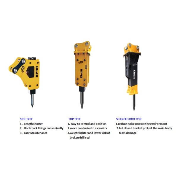 Mini Excavator Hammer Hydraulic Breaker With Side Top Silenced Box Type Top Seller Construction Machine