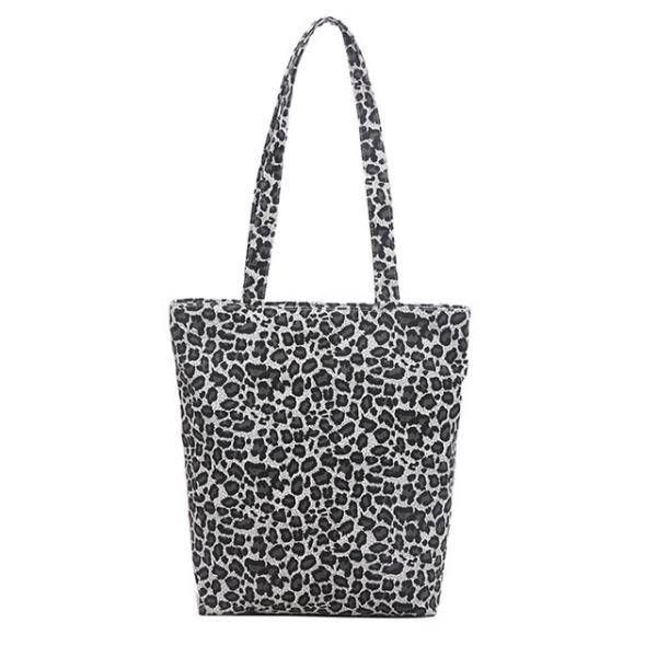 2022 OEM Leopard Printing  cotton Tote for Women Canvas handbag Purse Large lifestyle Grocery  bag Handle Shoulder Bag kids bag