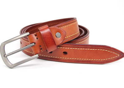 Casual Formal 20cm Business Leather Belt Hand Stitching Adjustable Length