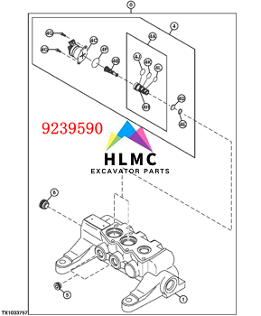 9239590 Proportional Solenoid - Solenoid Hydraulic Valve Hitachi ZAXIS450-3 ZX250-3 ZX280-3 ZAXIS120-3 ZAXIS160LC-3