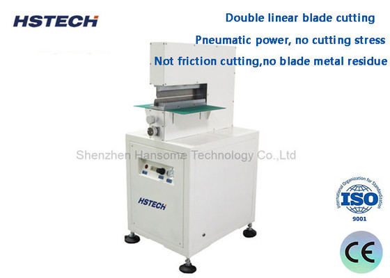 Pneumatic Power PCB Depaneling Equipment V Cut PCB Depanelizer With Double Linear Blade Cutting