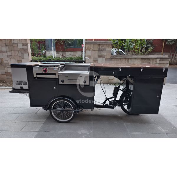 Street Food Carts Crepe Cart and Mobile Three-Wheeled Bicycles for Manufacturing Plant