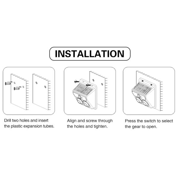 Aplique al aire libre accionado solar solar de Retoatable Eyeys 90LM de la luz de la pared del sensor