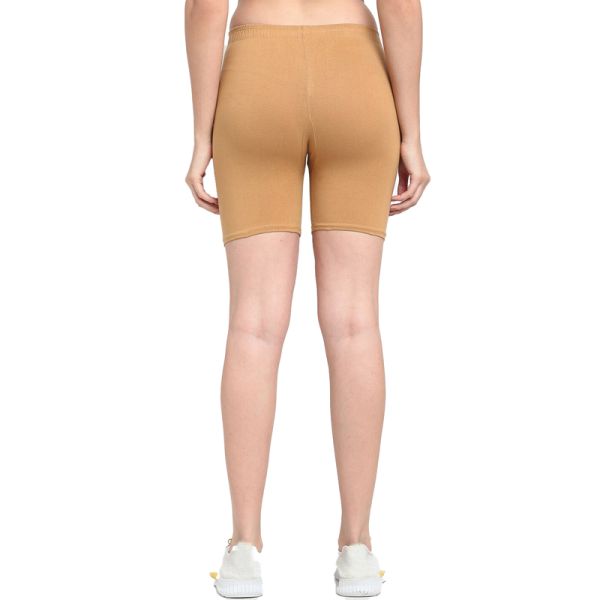 Hot Sale Low Price Women Beige Sport Shorts Yoga Pants with Custom Logo Printing