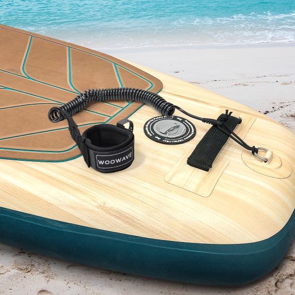 Polyurethane Coil Surfing Leash with Key Pocket and Single Layer Padded Wrist Strap