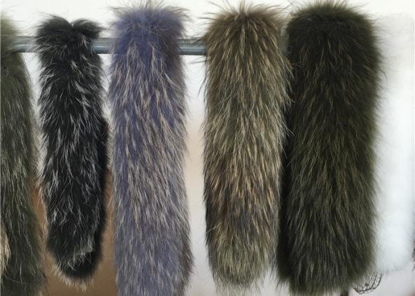 Extra Large Raccoon Furry Necks Collars ,  Warm Dyed Winter Coat Replacement Fur Collar 