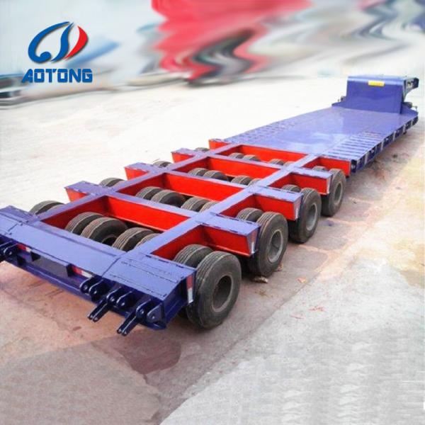 Semi-Trailer 150ton Heavy Duty 4 Line 8 Axle Low Bed Trailer with 32 Tyres and Gooseneck
