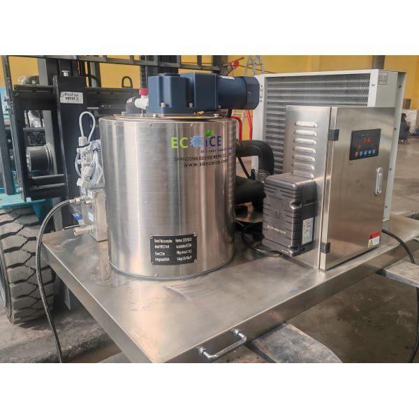 Ecoice  China Factory Industrial 3ton/3000kg/day/24h Flake Ice Maker Making Machine/ Commerical Ice Flake Plant Maker for Seafood