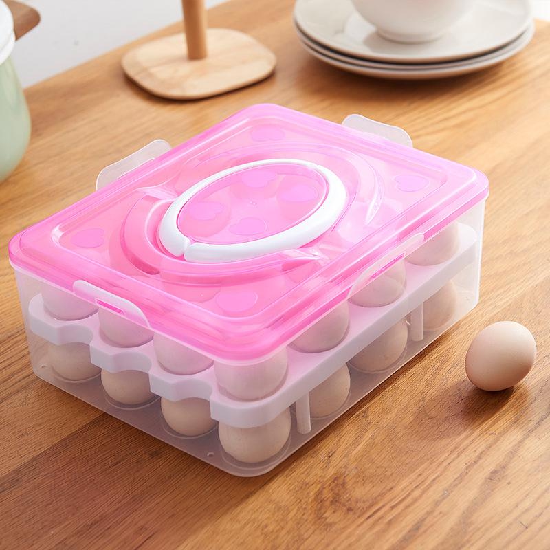 Double Plastic Egg Box Dust-proof Design for Efficient Egg Storage in Refrigerators