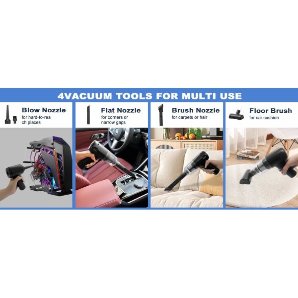 Portable 2 In 1 Mini Vacuum Cleaner 5500Pa Suction Cordless Vacuum Cleaner