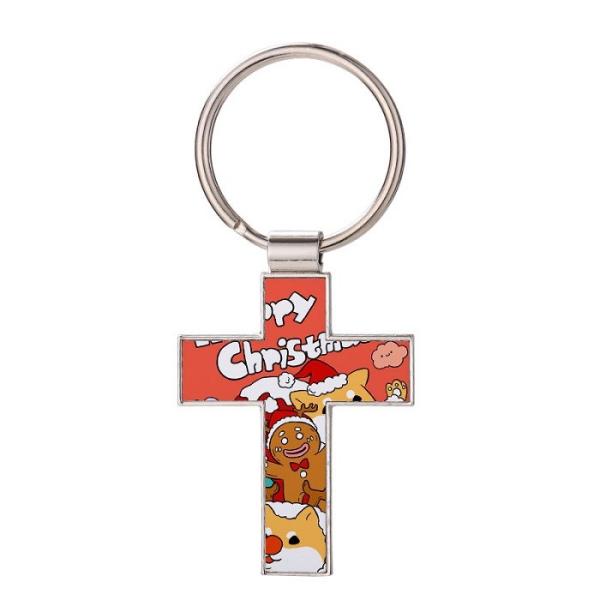 Porte-clés croix vierge sublimation chrétienne en métal de mode