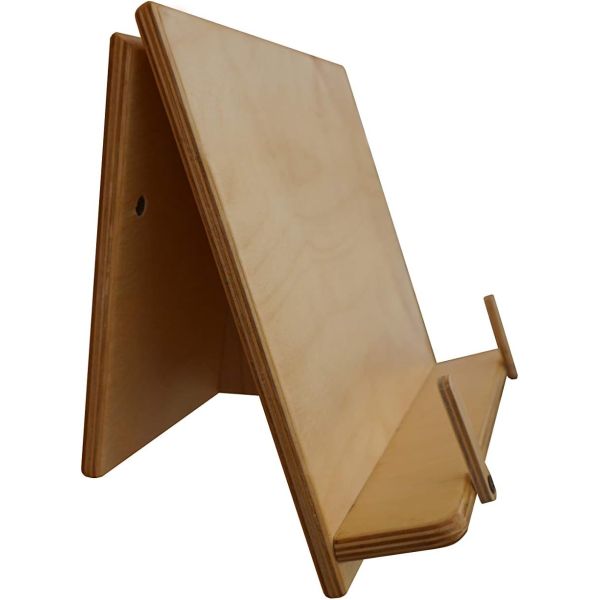 Wooden Wall Mount Book Holder Adjustable Recipe Book Stand for Kitchen Counter Display