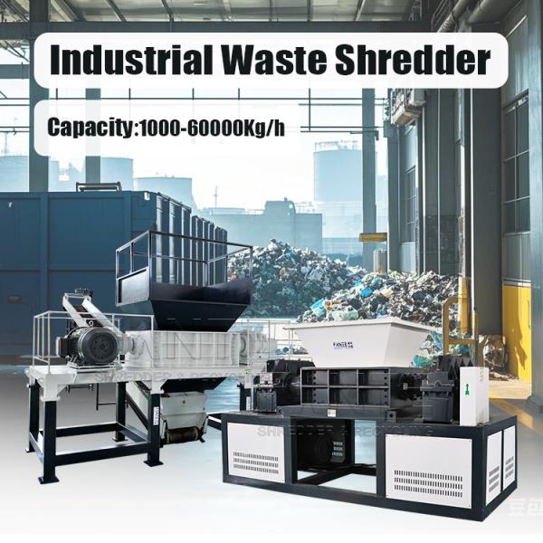 Continuous Operation Dual Shaft Industrial Shredder for Plastic Film Pp Pe Bottles Rubber Tires With Safety Grating