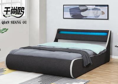 Curved LED Upholstered Bed 153*203cm Modern Furniture Bed