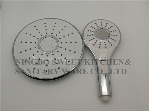 chrome plating shower head hand shower set round overhead shower rain shower ABS material bathroom shower