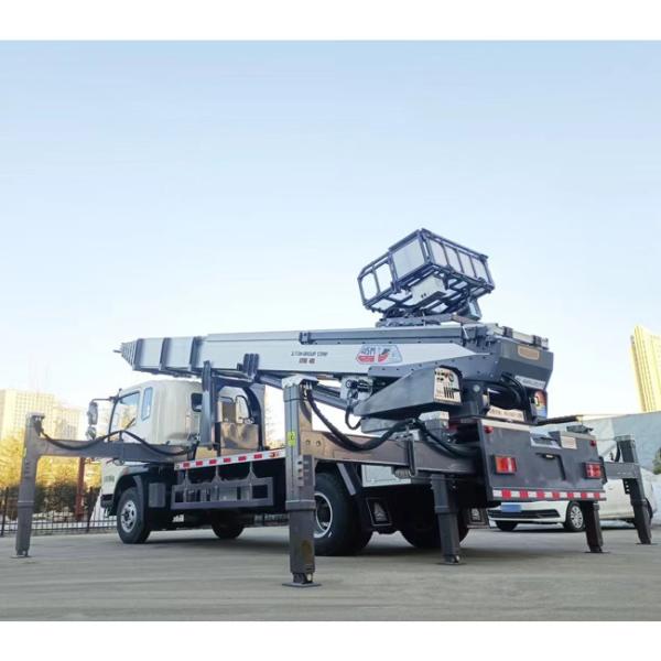 Customized New Type HOWO 45Meters  51 Meters Ladder Aerial Platform Truck With 6 Hydraulic Leg Remote Control Systern