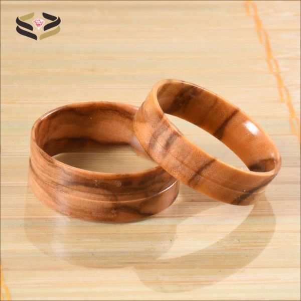 8mm 6mm Polished Flat Olive Wood Ring Core Blanks for Inlay Certificate Type Third Party Appraisal Mens Wedding Band