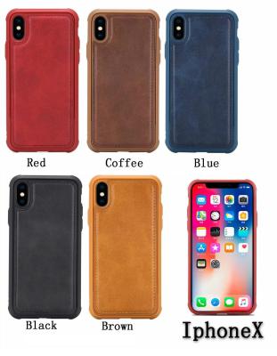 iPhone  Leather TPU Anti-drop Protective Multi-colored Case