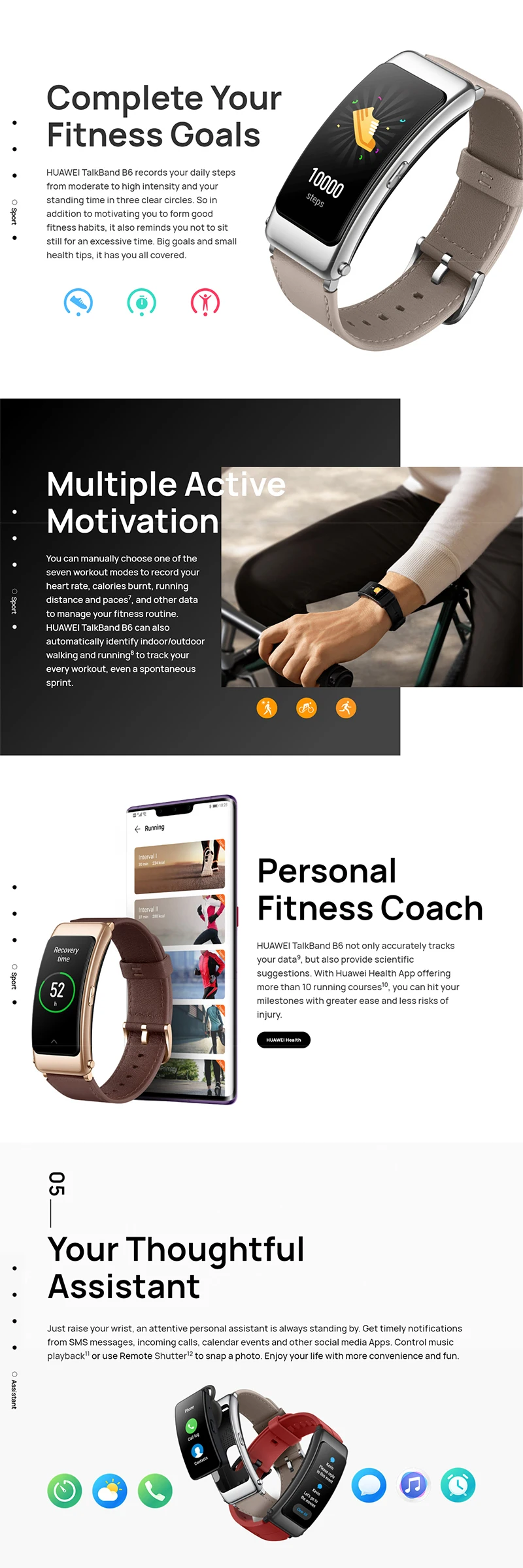 Reloj inteligente original HUAWEI B6 Headset con pantalla táctil Pulsera de pulsera deportiva Brazalete de 1,53 pulgadas Control de frecuencia cardíaca Sangre Control de oxígeno inteligente