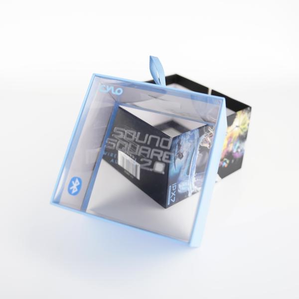 Custom Logo Plastic Transparent PVC Box , Ribbon Sliding Out Pakackaging Boxes With Windows