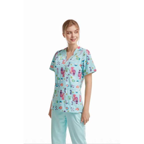 S&J OEM Medical Clothing Hospital Uniform Doctors Nurses Men Women Hospital Clothing Patient Gown Clothes Cotton Unisex Custom