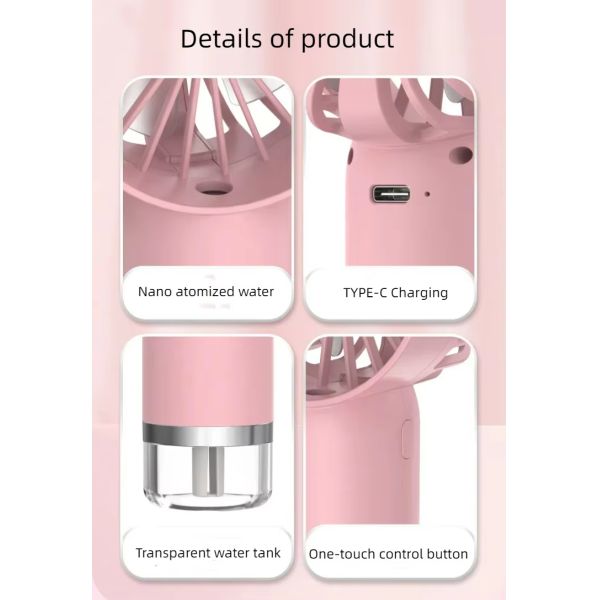 Portable Water Spray Mist Fan Electric Usb Rechargeable Hand Mini Fan Humidification Water Cooling Fan