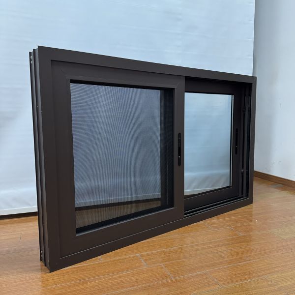 Ventana corredera de aluminio personalizada con vidrio doble templado
